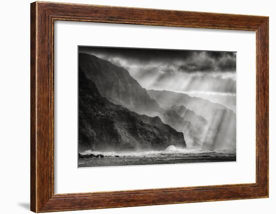 Sacred Light and Mist at Na Pali Coast, Kauai Hawaii-Vincent James-Framed Photographic Print