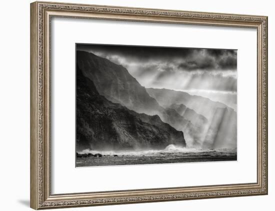 Sacred Light and Mist at Na Pali Coast, Kauai Hawaii-Vincent James-Framed Photographic Print