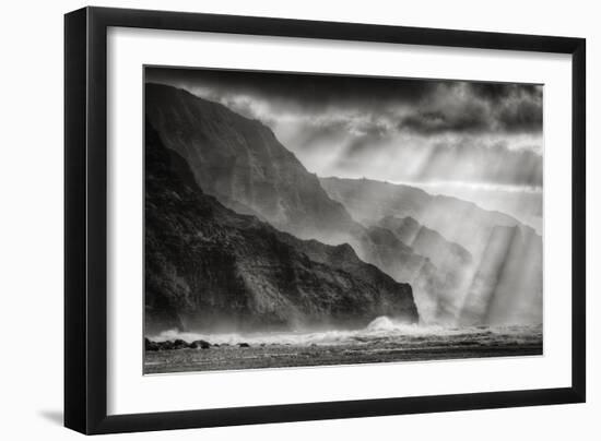 Sacred Light and Mist at Na Pali Coast, Kauai Hawaii-Vincent James-Framed Photographic Print