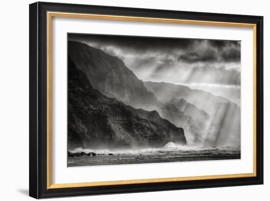 Sacred Light and Mist at Na Pali Coast, Kauai Hawaii-Vincent James-Framed Photographic Print