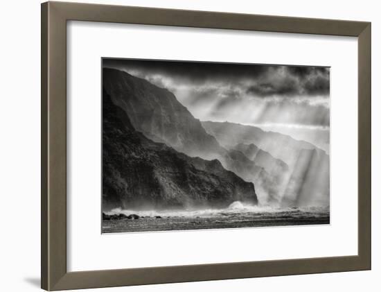 Sacred Light and Mist at Na Pali Coast, Kauai Hawaii-Vincent James-Framed Photographic Print