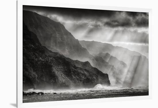 Sacred Light and Mist at Na Pali Coast, Kauai Hawaii-Vincent James-Framed Photographic Print