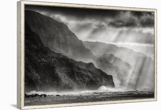 Sacred Light and Mist at Na Pali Coast, Kauai Hawaii-Vincent James-Framed Premier Image Canvas