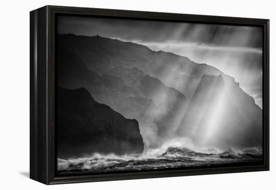 Sacred Light and Waves at the Na Pali Coast, Kauai Hawaii-Vincent James-Framed Premier Image Canvas