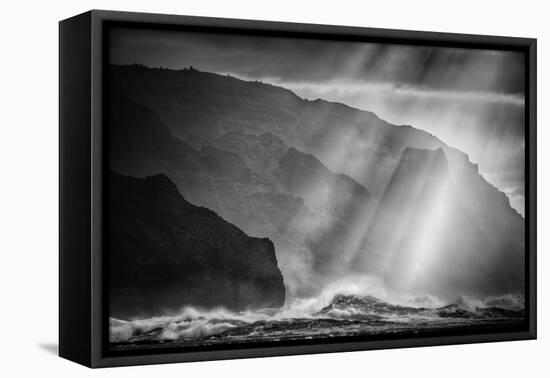 Sacred Light and Waves at the Na Pali Coast, Kauai Hawaii-Vincent James-Framed Premier Image Canvas