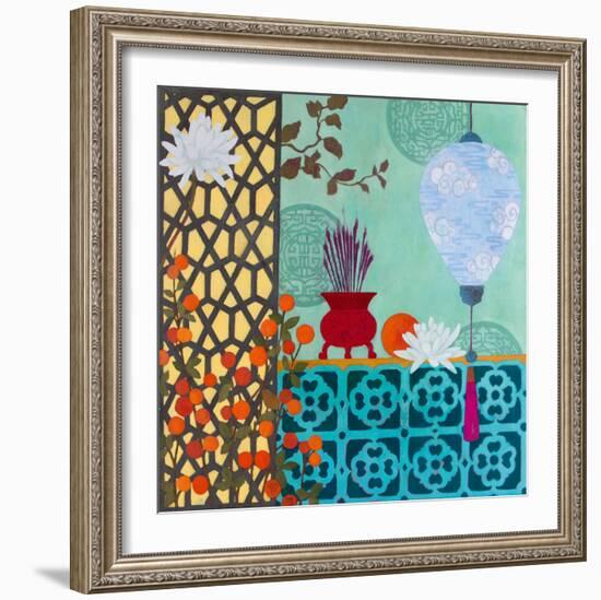 Sacred Lotus-Sally Bennett Baxley-Framed Giclee Print