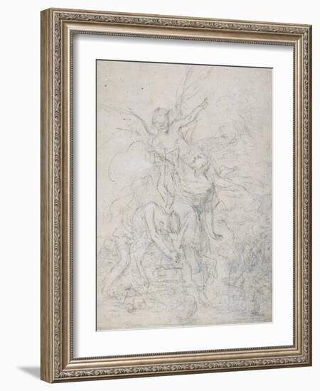 Sacrifice of Isaac, 1720S-Francois Boucher-Framed Giclee Print