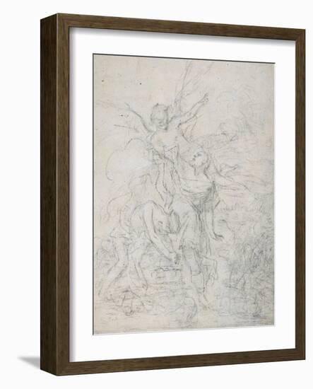 Sacrifice of Isaac, 1720S-Francois Boucher-Framed Giclee Print