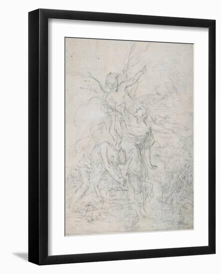 Sacrifice of Isaac, 1720S-Francois Boucher-Framed Giclee Print