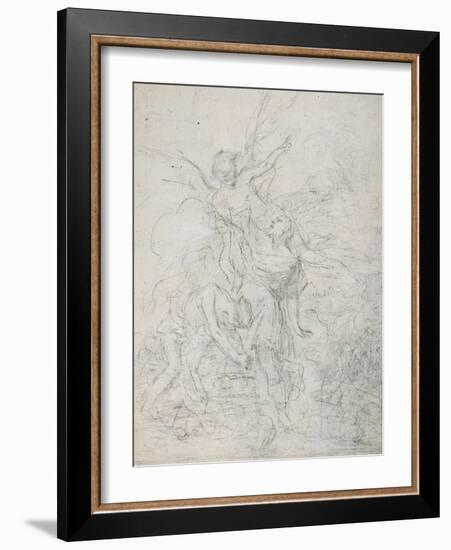 Sacrifice of Isaac, 1720S-Francois Boucher-Framed Giclee Print