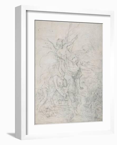 Sacrifice of Isaac, 1720S-Francois Boucher-Framed Giclee Print