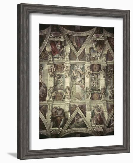 Sacrifice of Noah, Expulsion, Creation of Eve-Michelangelo Buonarroti-Framed Giclee Print