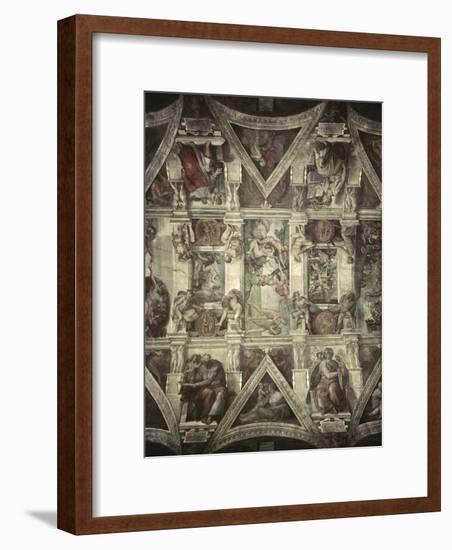 Sacrifice of Noah, Expulsion, Creation of Eve-Michelangelo Buonarroti-Framed Giclee Print