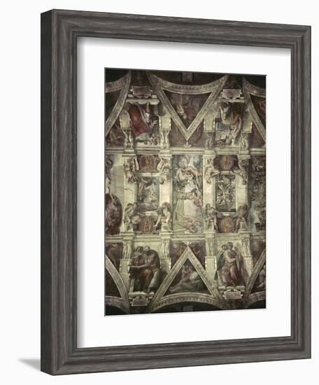 Sacrifice of Noah, Expulsion, Creation of Eve-Michelangelo Buonarroti-Framed Giclee Print