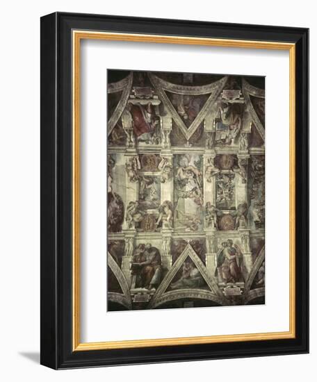 Sacrifice of Noah, Expulsion, Creation of Eve-Michelangelo Buonarroti-Framed Giclee Print