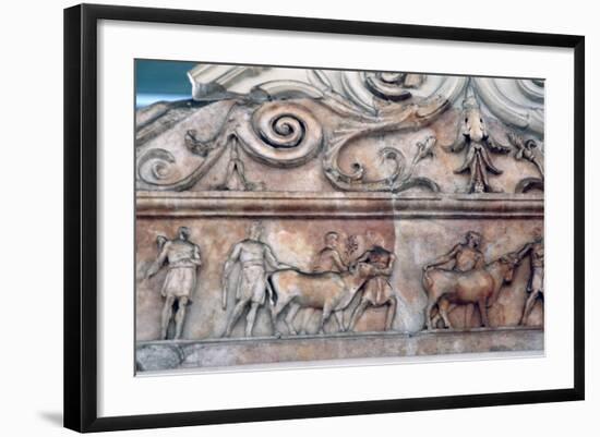 Sacrifice Scene on the Ara Pacis, Rome-null-Framed Photographic Print