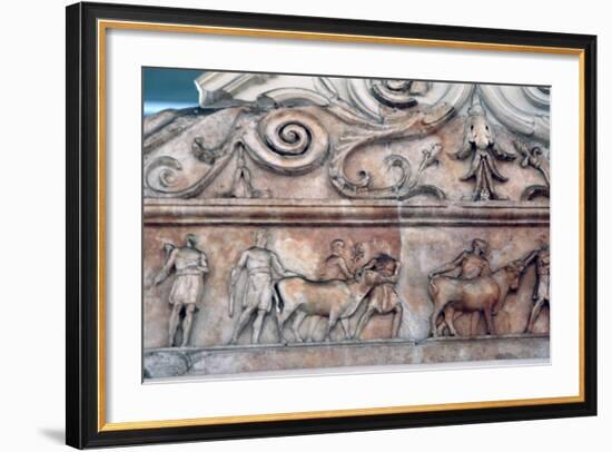 Sacrifice Scene on the Ara Pacis, Rome-null-Framed Photographic Print