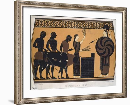 Sacrifice to Athena. Etruscan Civilization, 9th-1st Century BC-null-Framed Giclee Print