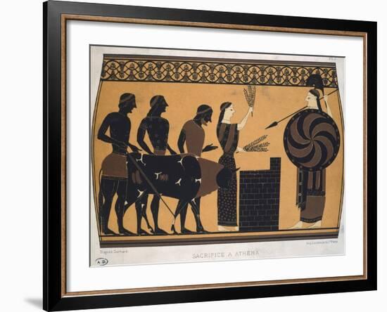 Sacrifice to Athena. Etruscan Civilization, 9th-1st Century BC-null-Framed Giclee Print