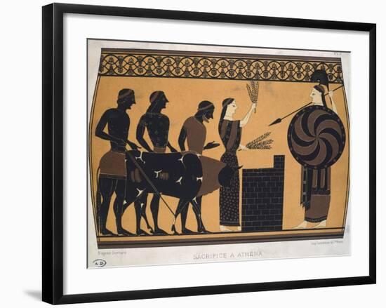 Sacrifice to Athena. Etruscan Civilization, 9th-1st Century BC-null-Framed Giclee Print