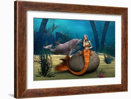 Sad Mermaid-Vac-Framed Premium Giclee Print