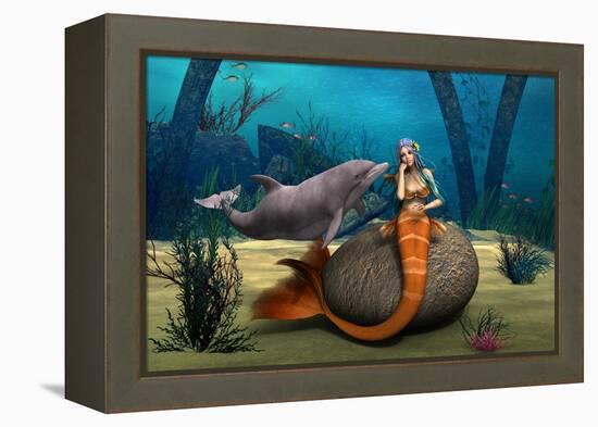 Sad Mermaid-Vac-Framed Stretched Canvas