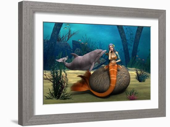 Sad Mermaid-Vac-Framed Art Print