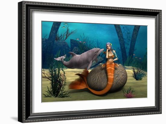 Sad Mermaid-Vac-Framed Art Print