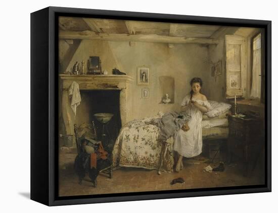 Sad Presentiment. by Girolamo Induno, 1862-Girolamo Induno-Framed Stretched Canvas