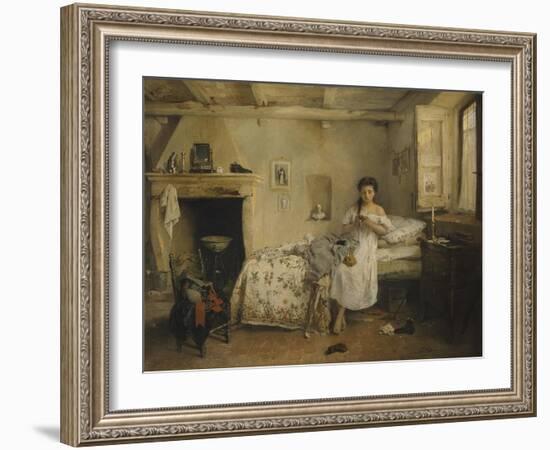 Sad Presentiment. by Girolamo Induno, 1862-Girolamo Induno-Framed Art Print