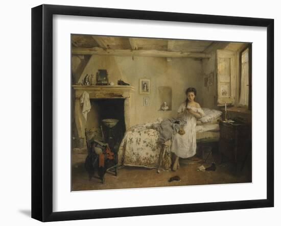 Sad Presentiment. by Girolamo Induno, 1862-Girolamo Induno-Framed Art Print