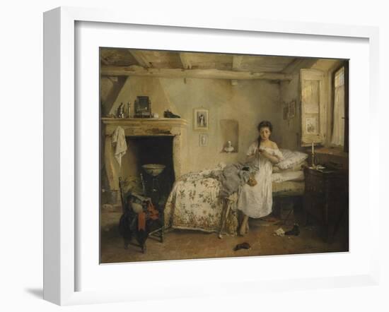 Sad Presentiment. by Girolamo Induno, 1862-Girolamo Induno-Framed Art Print