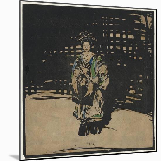 Sada Jakko, 1923 (Woodcut)-William Nicholson-Mounted Giclee Print