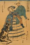 American Lady Playing Accordion (Amerika Jokan Hansui O Gansuru No Zu)-Sadahide Utagawa-Art Print