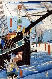 American Merchant Delighted with Miniature Cherry Tree-Sadahide Utagawa-Art Print