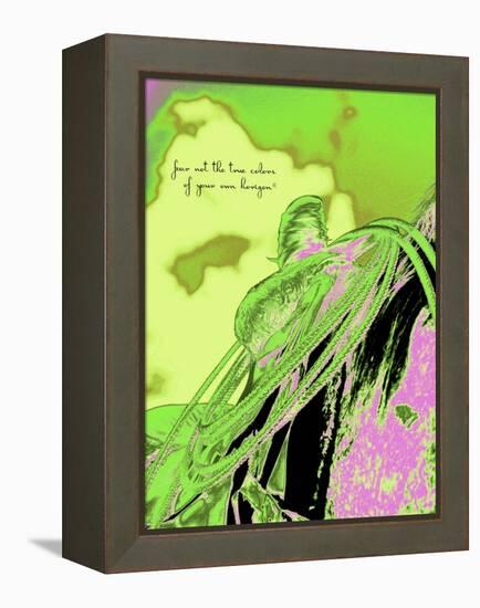 Saddle Electric Pink with Quote-Amanda Lee Smith-Framed Premier Image Canvas