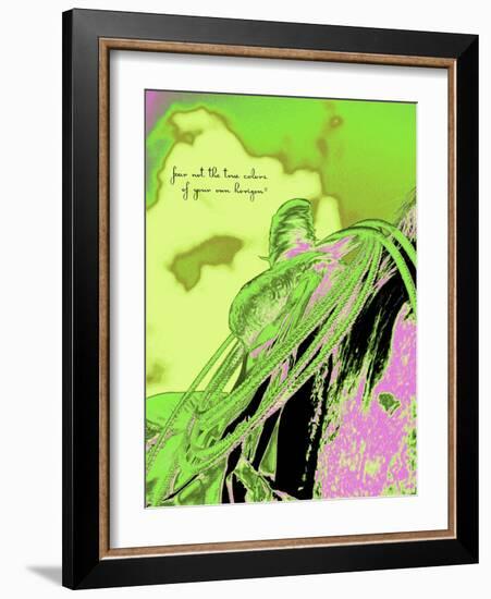 Saddle Electric Pink with Quote-Amanda Lee Smith-Framed Giclee Print