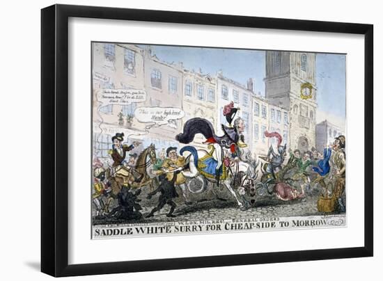 Saddle White Surry for Cheapside to Morrow, 1812-George Cruikshank-Framed Giclee Print