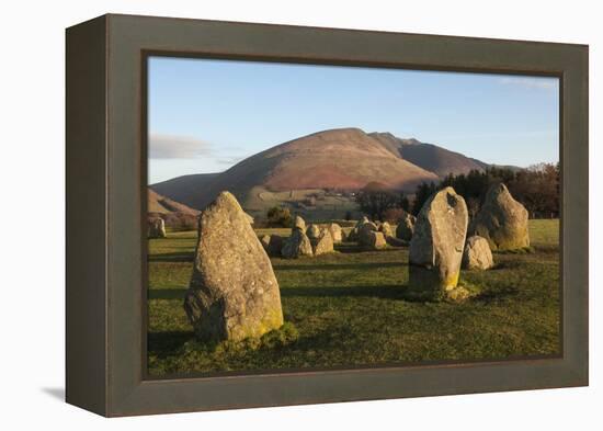 Saddlebac (Blencathra), from Castlerigg Stone Circle, Lake District National Park, Cumbria, England-James Emmerson-Framed Premier Image Canvas