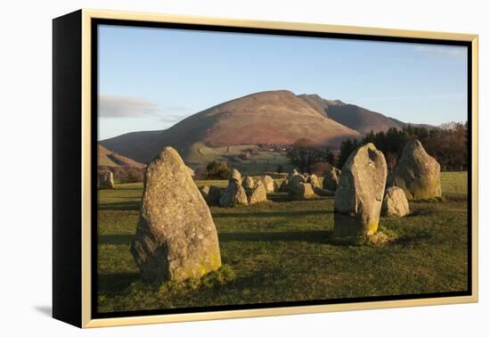 Saddlebac (Blencathra), from Castlerigg Stone Circle, Lake District National Park, Cumbria, England-James Emmerson-Framed Premier Image Canvas