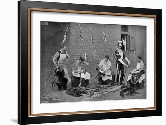 Saddlers of the 17th Lancers at Work, 1896-Gregory & Co-Framed Giclee Print