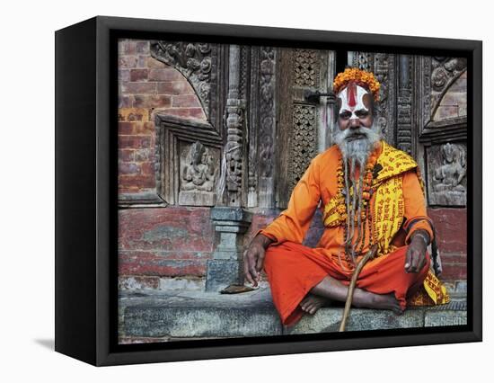 Sadhu, Durbar Square, Kathmandu, Bagmati, Central Region, Nepal, Asia-Jochen Schlenker-Framed Premier Image Canvas
