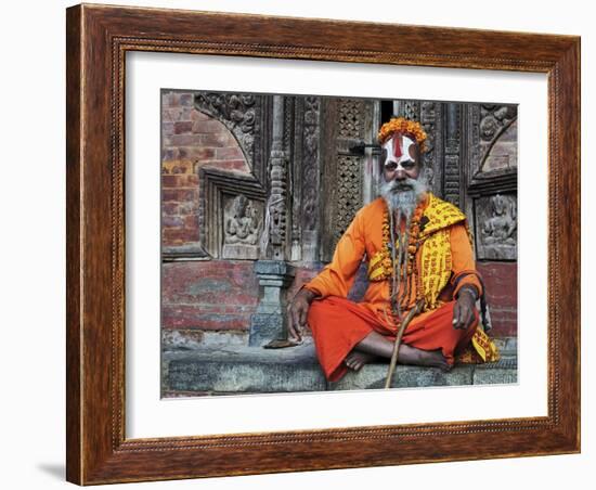 Sadhu, Durbar Square, Kathmandu, Bagmati, Central Region, Nepal, Asia-Jochen Schlenker-Framed Photographic Print