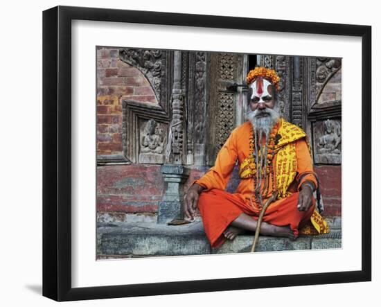 Sadhu, Durbar Square, Kathmandu, Bagmati, Central Region, Nepal, Asia-Jochen Schlenker-Framed Photographic Print