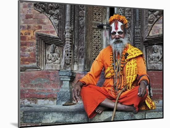 Sadhu, Durbar Square, Kathmandu, Bagmati, Central Region, Nepal, Asia-Jochen Schlenker-Mounted Photographic Print