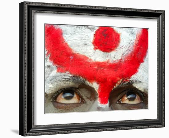 Sadhu, or Hindu Holy Man, Looks on During the Annual Cattle Fair, Pushkar, India, November 3, 2006-Rajesh Kumar Singh-Framed Photographic Print