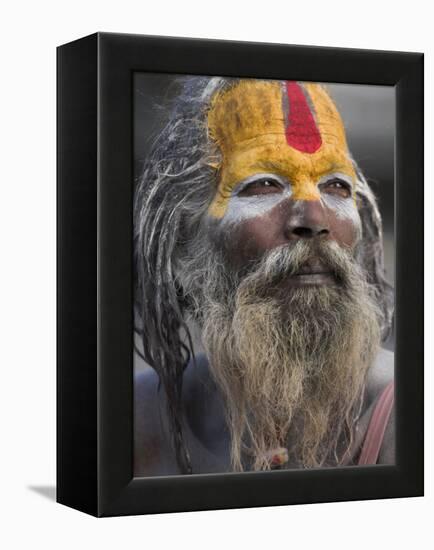 Sadhu, Shivaratri Festival, Pashupatinath Temple, Kathmandu, Nepal-Jane Sweeney-Framed Premier Image Canvas