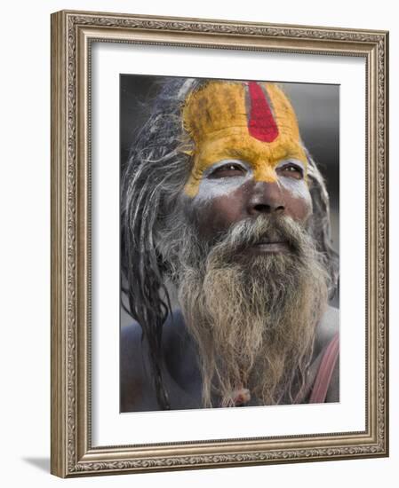 Sadhu, Shivaratri Festival, Pashupatinath Temple, Kathmandu, Nepal-Jane Sweeney-Framed Photographic Print