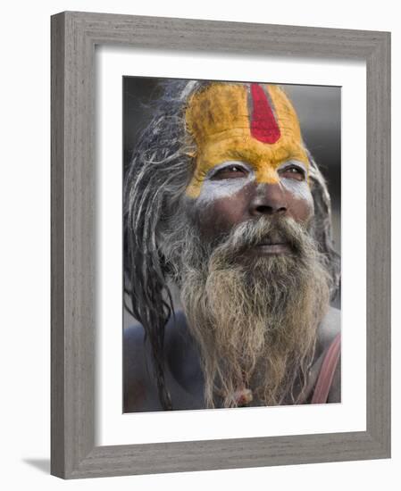 Sadhu, Shivaratri Festival, Pashupatinath Temple, Kathmandu, Nepal-Jane Sweeney-Framed Photographic Print