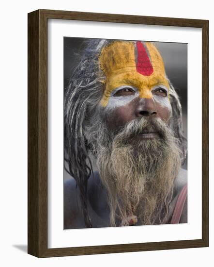 Sadhu, Shivaratri Festival, Pashupatinath Temple, Kathmandu, Nepal-Jane Sweeney-Framed Photographic Print